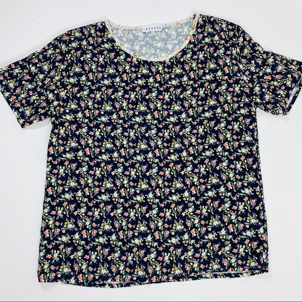 Anthropologie LACAUSA Floral Shirt SZ XS